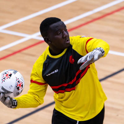 Staffs goalkeeper makes a throws the ball into play