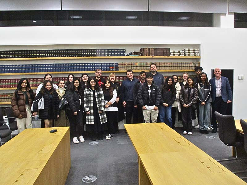 Laws Students group photo at Manchester Civil Justice Centre