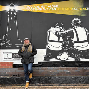 Rob Fenton mural with the at new Student Village site