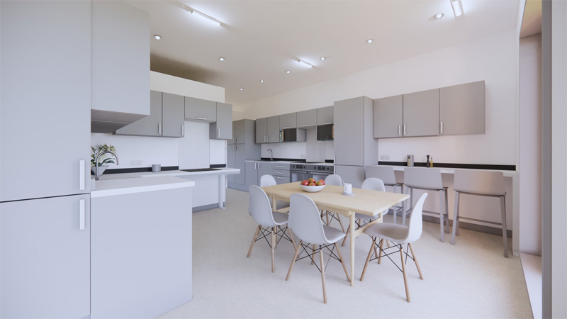 Artistic impression of townhouse kitchen